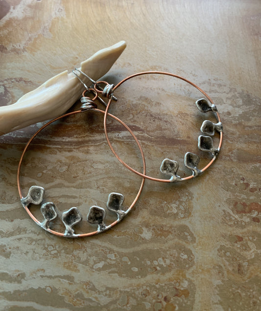 pixie - mixed metal large circle earrings